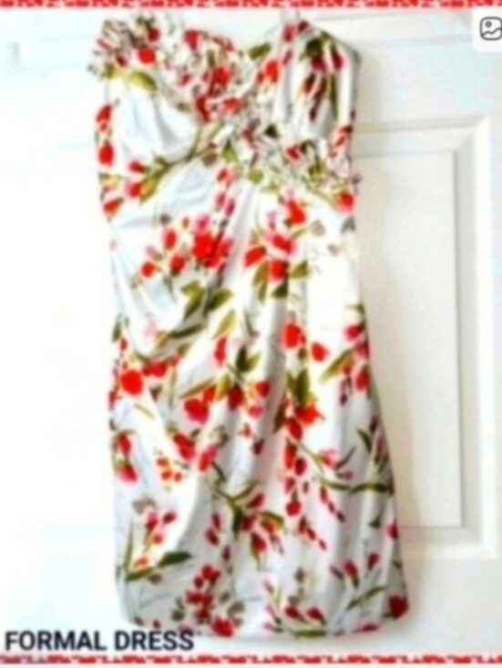 Maggy London Dresses & Skirts - Maggie London formal satin summer floral strapless dress Pink Engagement